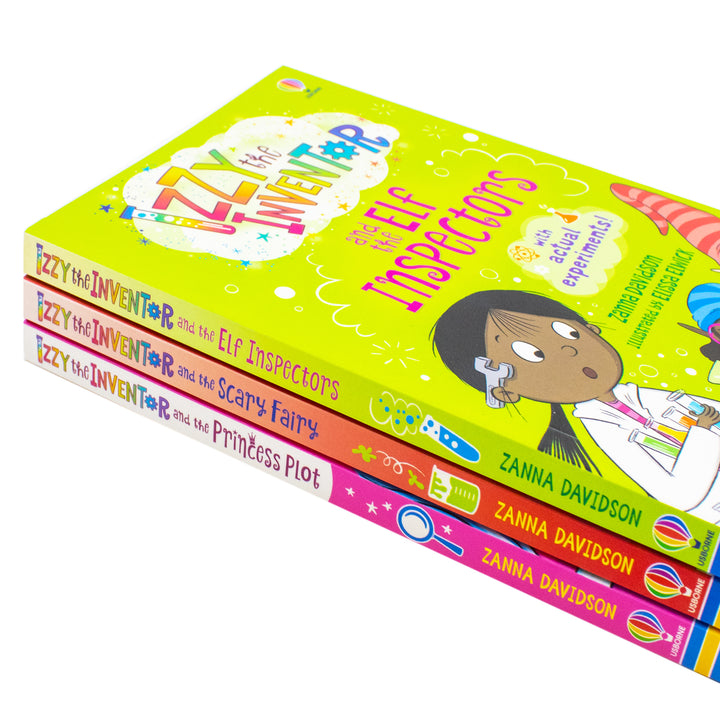 Izzy the Inventor Series By Zanna Davidson 3 Books Collection Set (Princess Plot, Scary Fairy, Elf Inspectors)