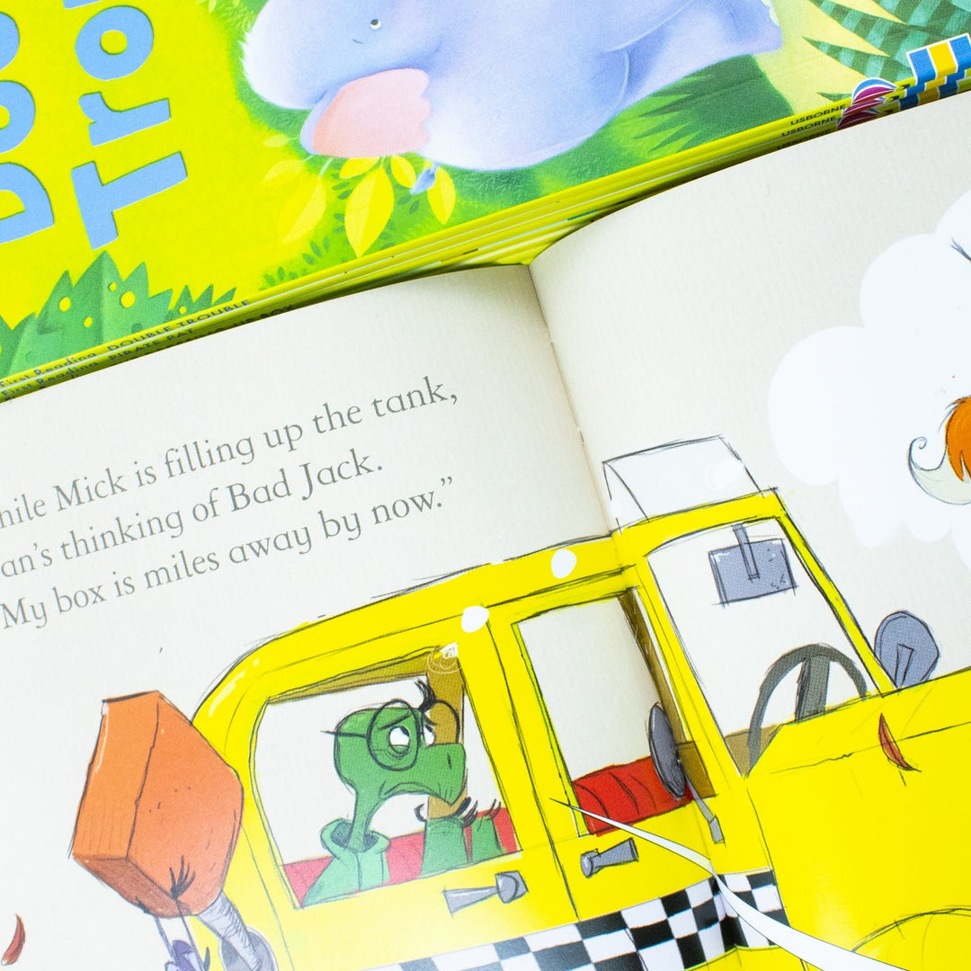 Usborne Starting to Read With Phonics 8 Books Collection Box Set With Activity Book & Alphabet Chart (Pirate Pat, Double Trouble, Dressing up Box & more)