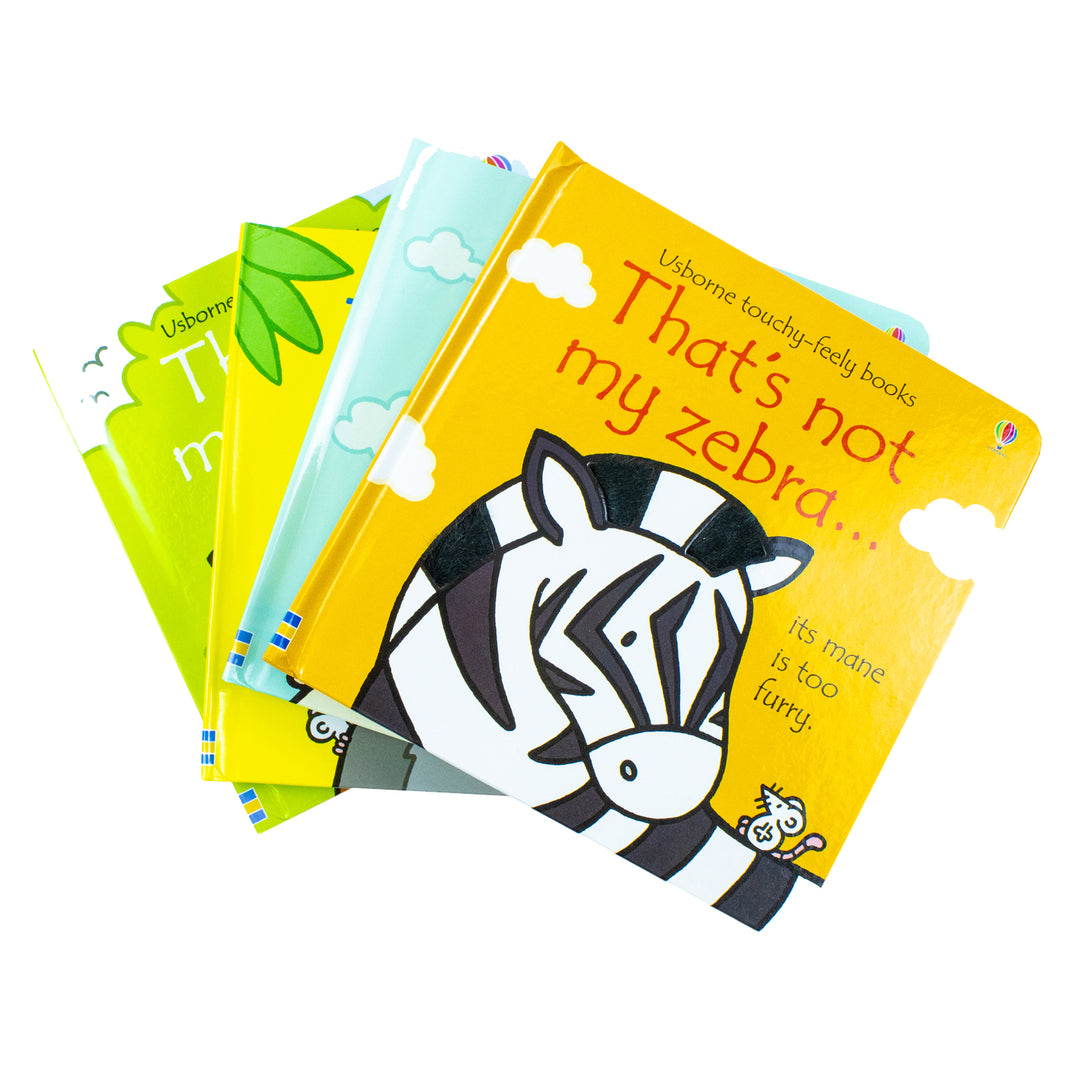 Usborne Touchy-Feely That's Not My Zoo 4 Books Collection: Zebra & Friends - Interactive Board Books for Kids, Toddlers, Early Learning & Sensory Fun