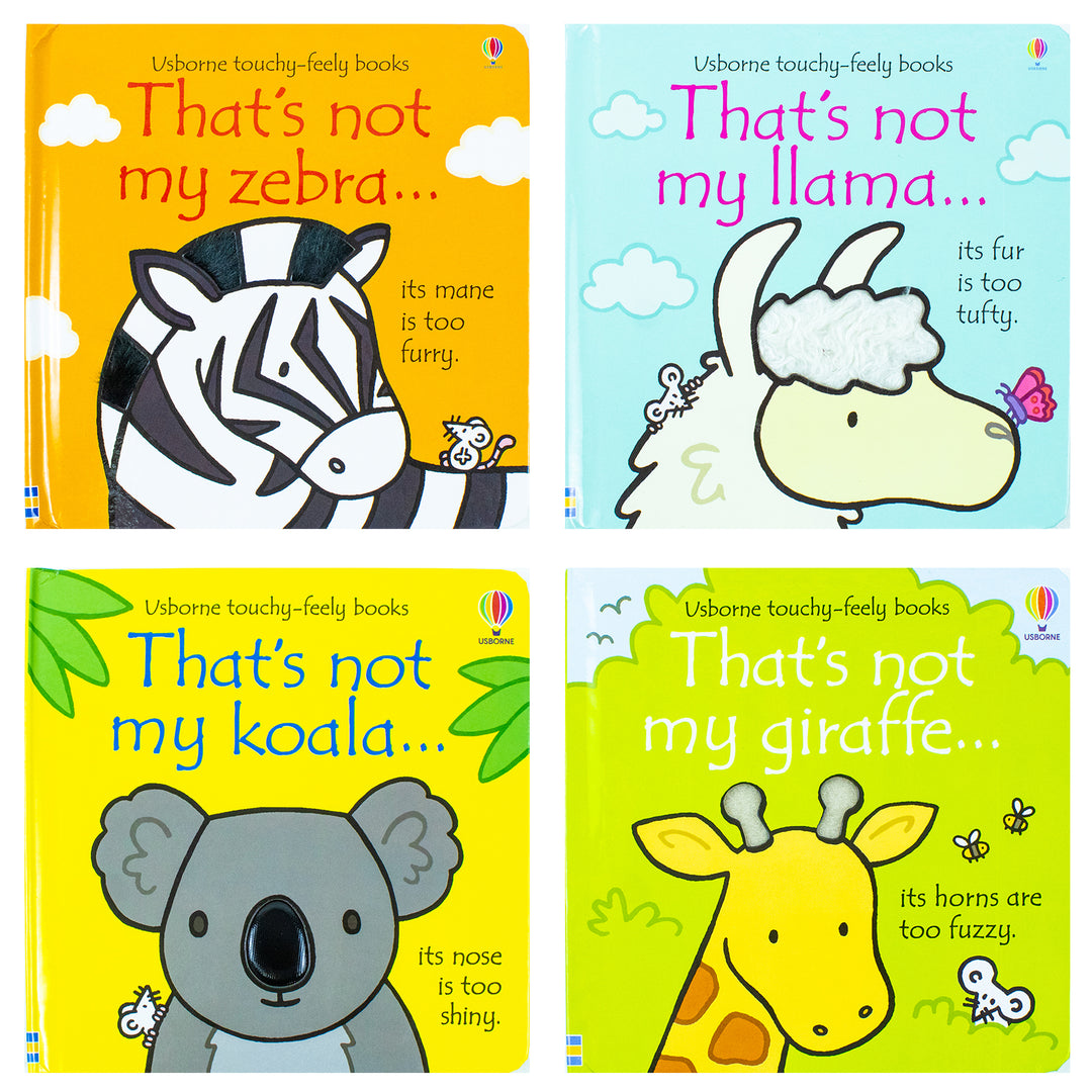 Usborne Touchy-Feely That's Not My Zoo 4 Books Collection: Zebra & Friends - Interactive Board Books for Kids, Toddlers, Early Learning & Sensory Fun