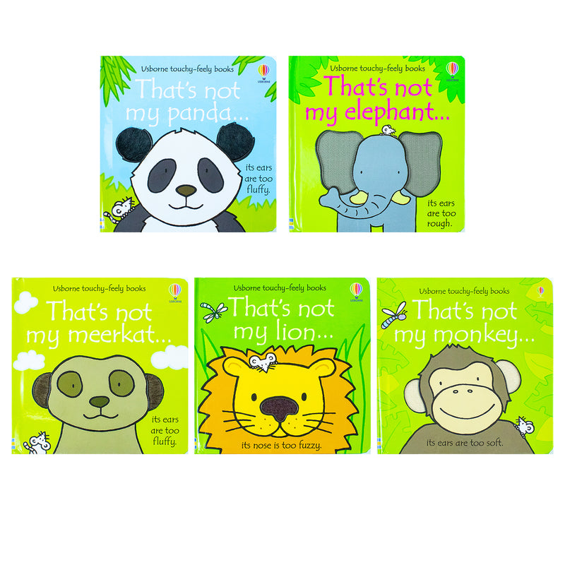 Usborne Touchy-Feely That's Not My Zoo Collection Set 3: Panda and Friends 5 Books Collection Set by Fiona Watt - Interactive Sensory Books for Toddlers
