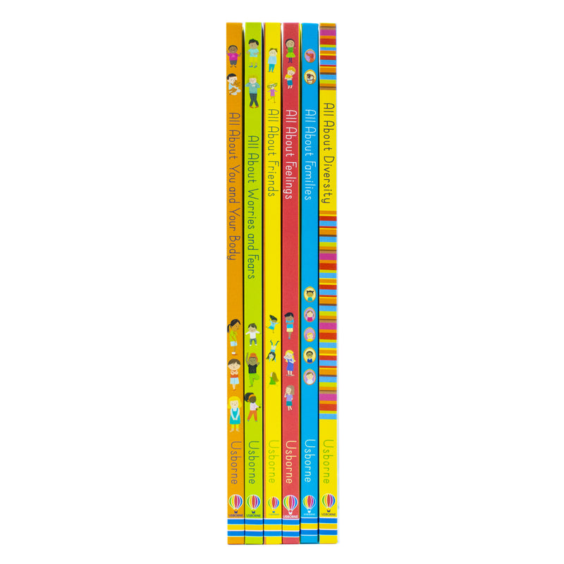 Usborne All About Feelings My First Books 6 Books Set By Felicity Brooks (All About Feelings, All About Families, All About Diversity, All About Friends, Worries and Fears & You and Your Body)