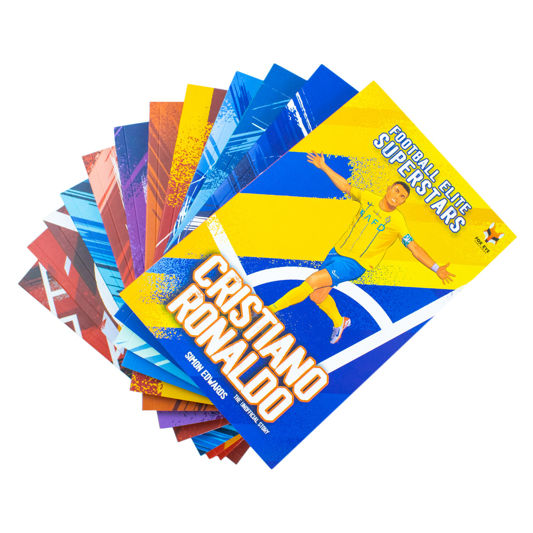 Football Elite Superstars 12 Books Box Set: Ronaldo, Messi, Salah, Harry Kane, Lamine Yamal, Kevin De Bryune, Kobbie Mainoo, Jack Grealish, Simmons, Wirtz, Palmer, Saliba