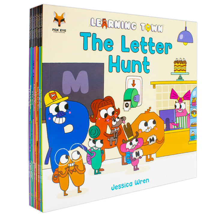 Learning Town 8 Books Collection Set By Jessica Wren (A Birthday Bash,The Letter Hunt,Colour Me Happy,Time To Get In Space And More)