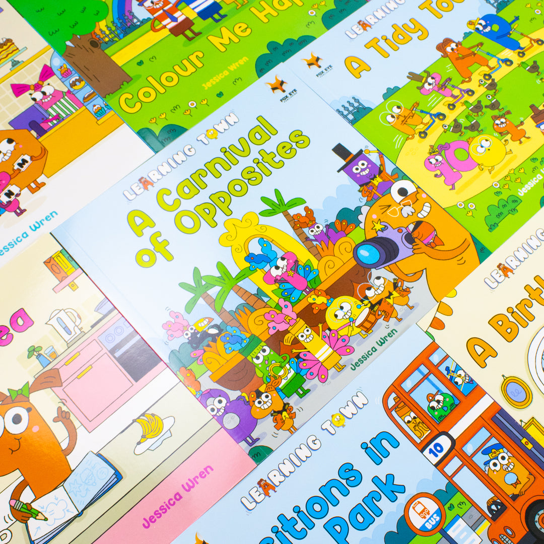 Learning Town 8 Books Collection Set By Jessica Wren (A Birthday Bash,The Letter Hunt,Colour Me Happy,Time To Get In Space And More)