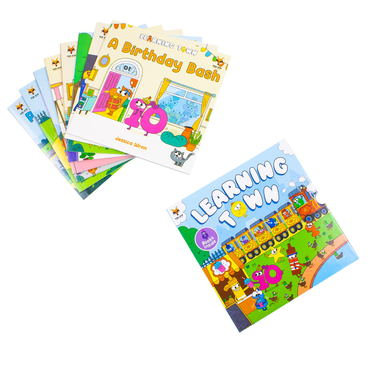 Learning Town 8 Books Collection Set By Jessica Wren (A Birthday Bash,The Letter Hunt,Colour Me Happy,Time To Get In Space And More)