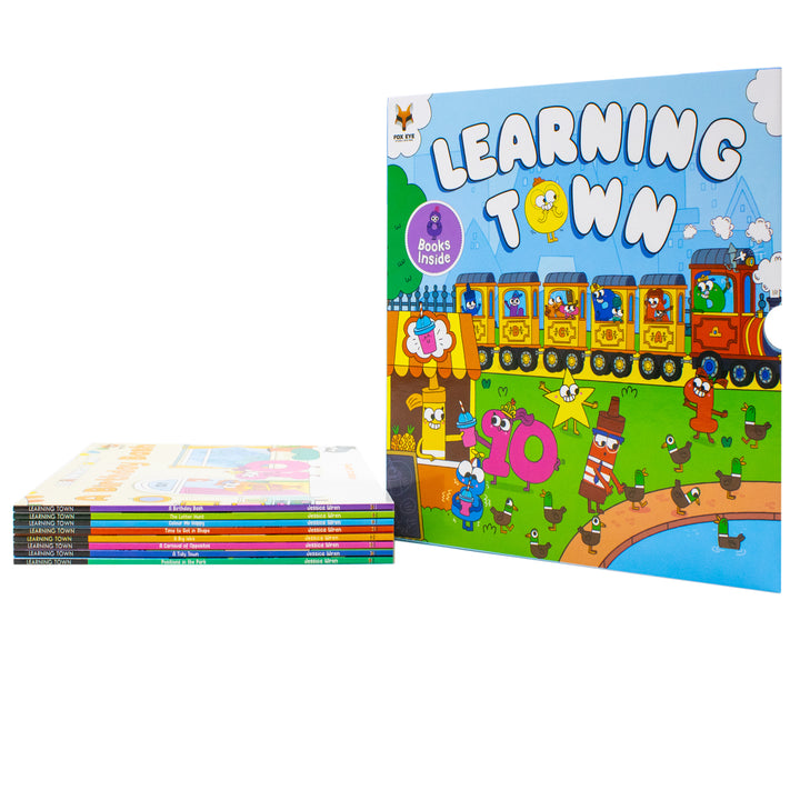 Learning Town 8 Books Collection Set By Jessica Wren (A Birthday Bash,The Letter Hunt,Colour Me Happy,Time To Get In Space And More)