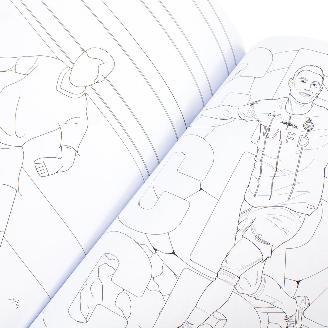 Football Superstars Colouring Book Featuring Ronaldo, Messi, Mbappe, Lamine Yamal, Declan Rice & Many More