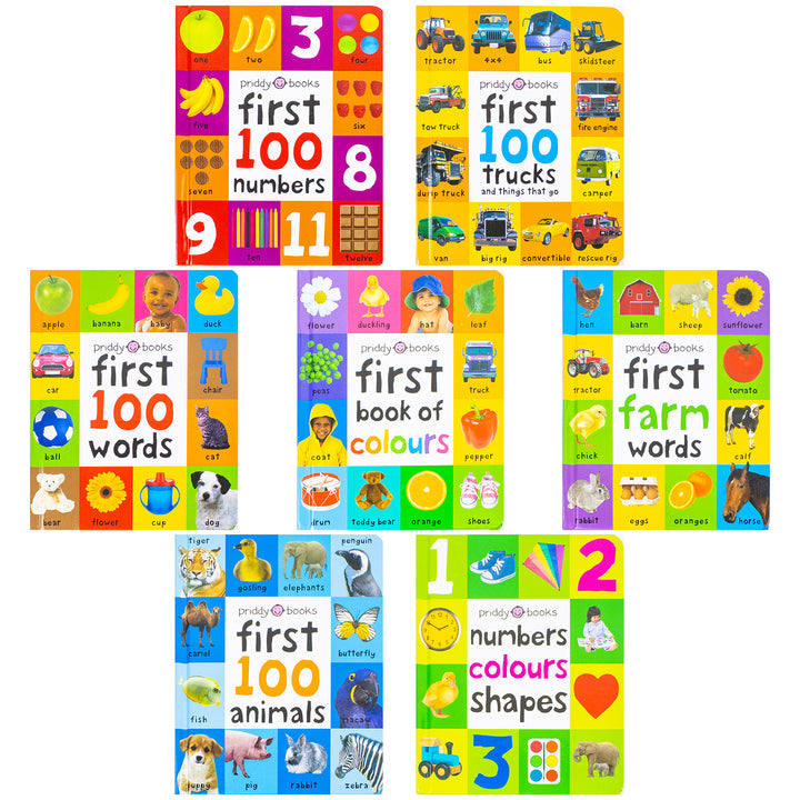 Priddy First 100 Library 7 Books Collection Box Set (Board Books)