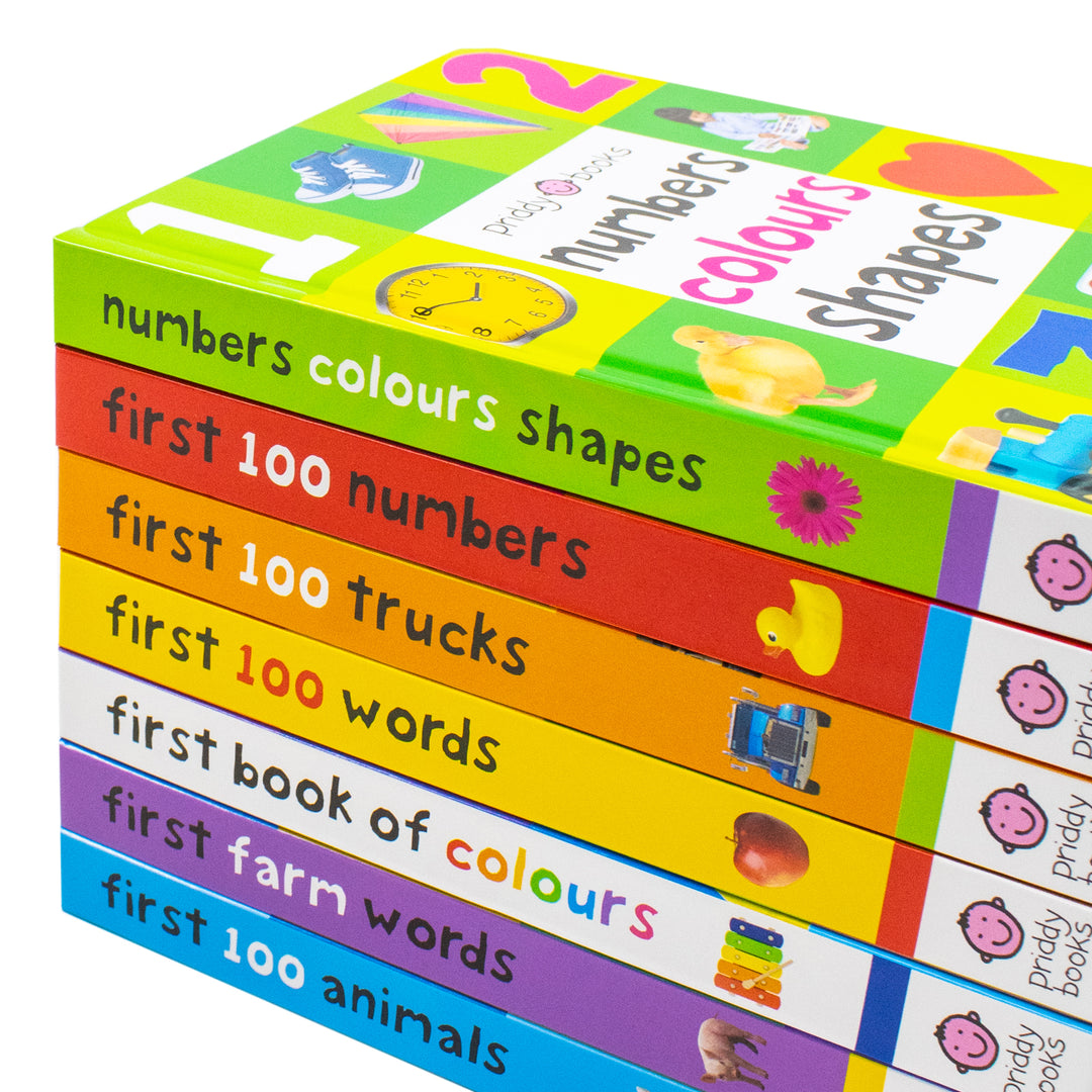 Priddy First 100 Library 7 Books Collection Box Set (Board Books)