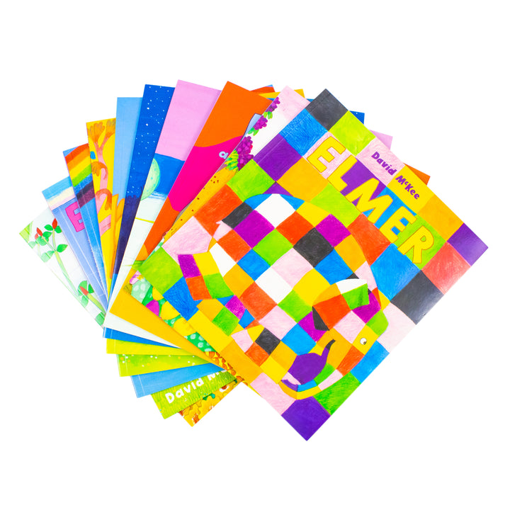 Elmer 10 Books Set Collection Children Picture Flats Illustrated Elephant David Mckee