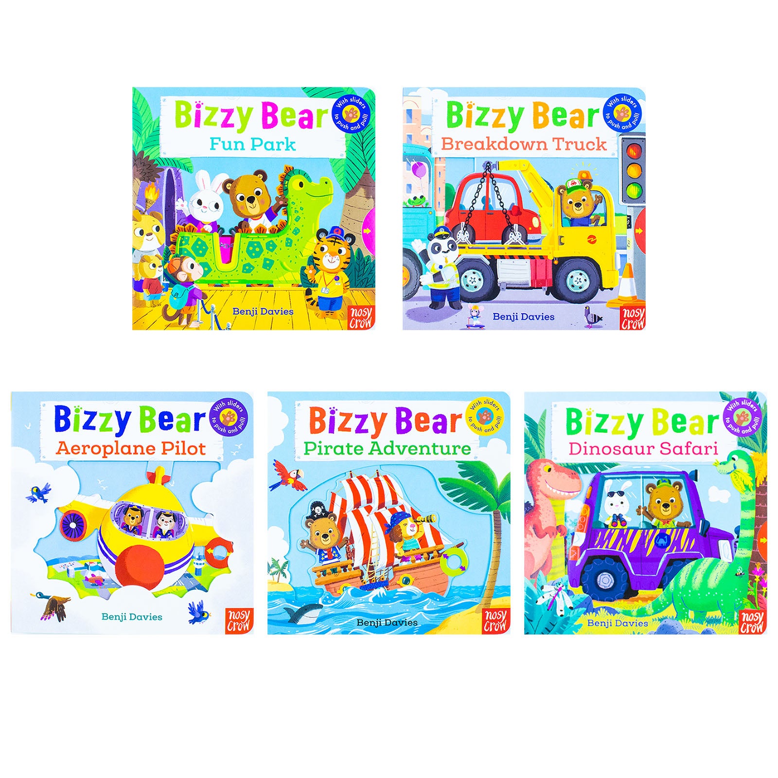 Bizzy Bear Series 5 Books Collection Bundle Set By Benji Davies