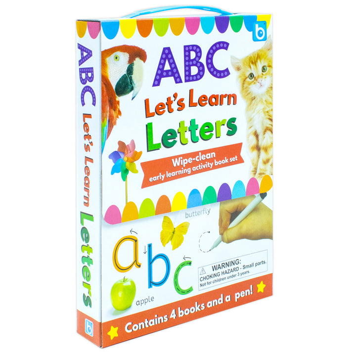 ABC Let's Learn Letters Wipe Clean Early Learning Activity 4 Book Set Inc Pen