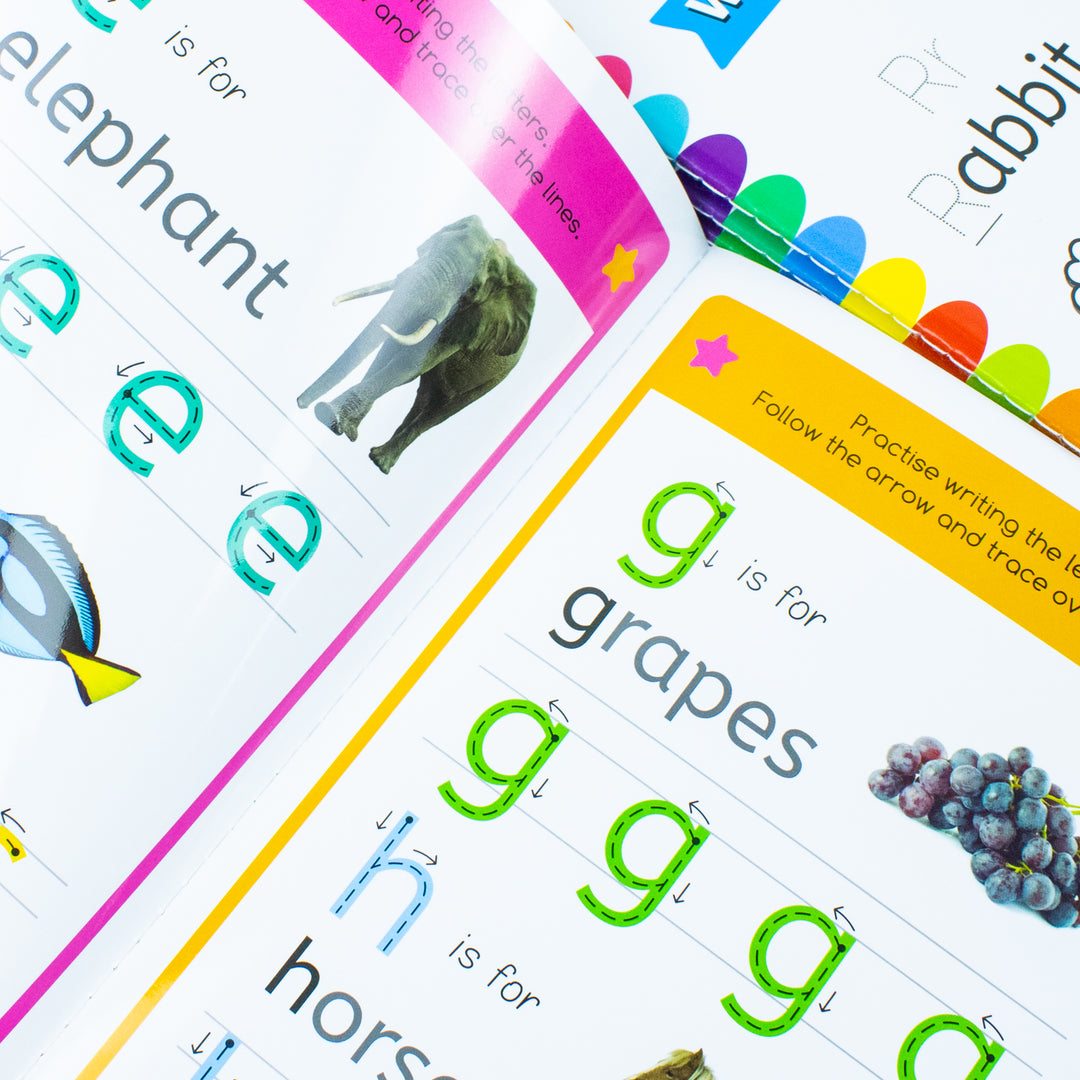 ABC Let's Learn Letters Wipe Clean Early Learning Activity 4 Book Set Inc Pen