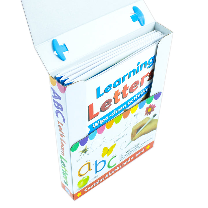 ABC Let's Learn Letters Wipe Clean Early Learning Activity 4 Book Set Inc Pen