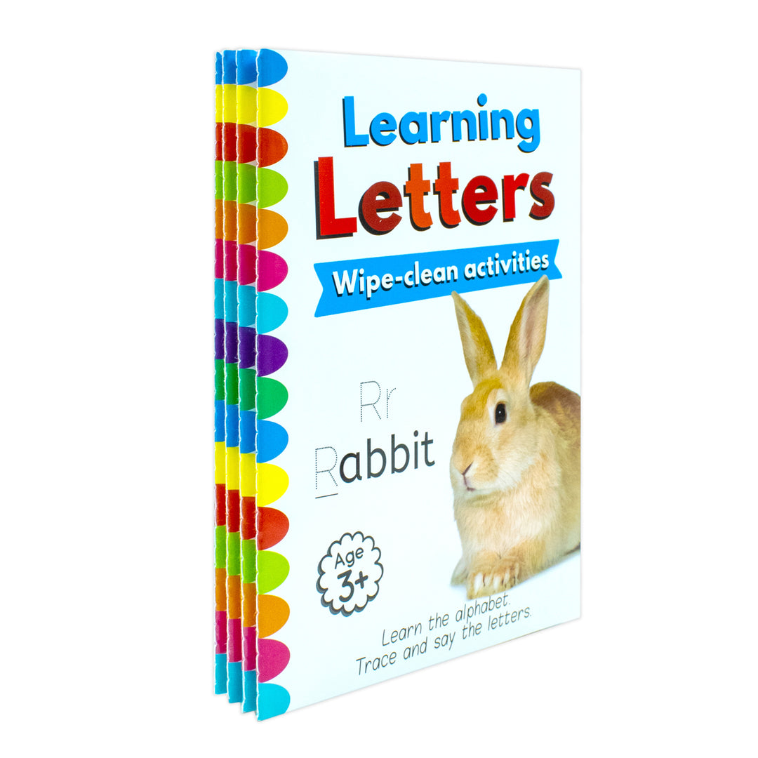 ABC Let's Learn Letters Wipe Clean Early Learning Activity 4 Book Set Inc Pen