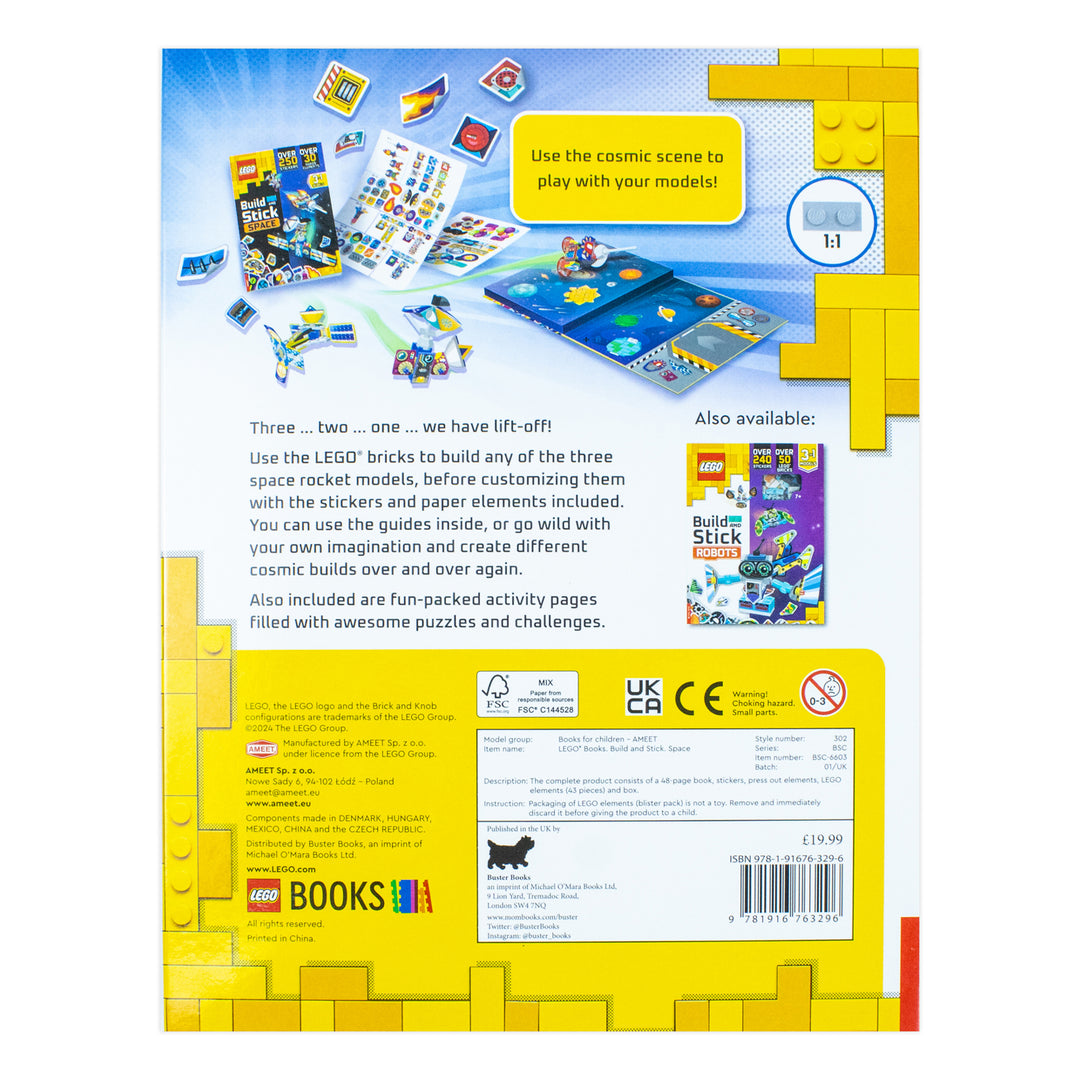 LEGO Books: Build and Stick: Space (includes LEGO bricks, book and over 250 stickers) (LEGO Build and Stick Activity Box)