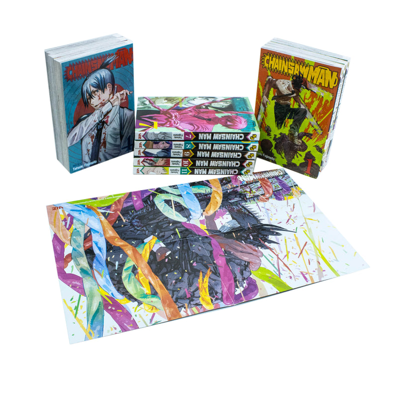 Chainsaw Man by Tatsuki Fujimoto: Volumes 1-11 Book Box Set– Action, Dark Fiction & Thrilling Manga Series with Stunning Illustrations for US Readers!