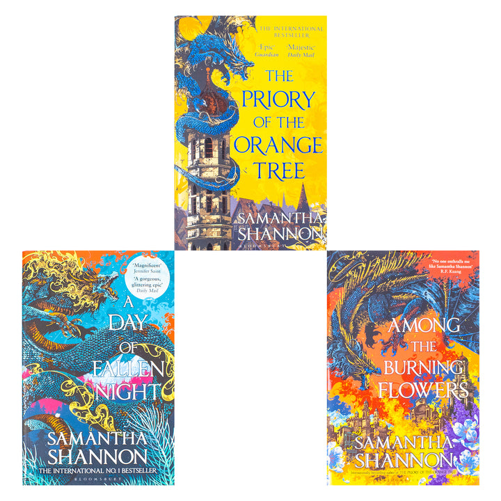 The Roots of Chaos Series 3 Books Collection Set By Samantha Shannon (Among the Burning Flowers [Hardback], The Priory of the Orange Tree, A Day of Fallen Night)