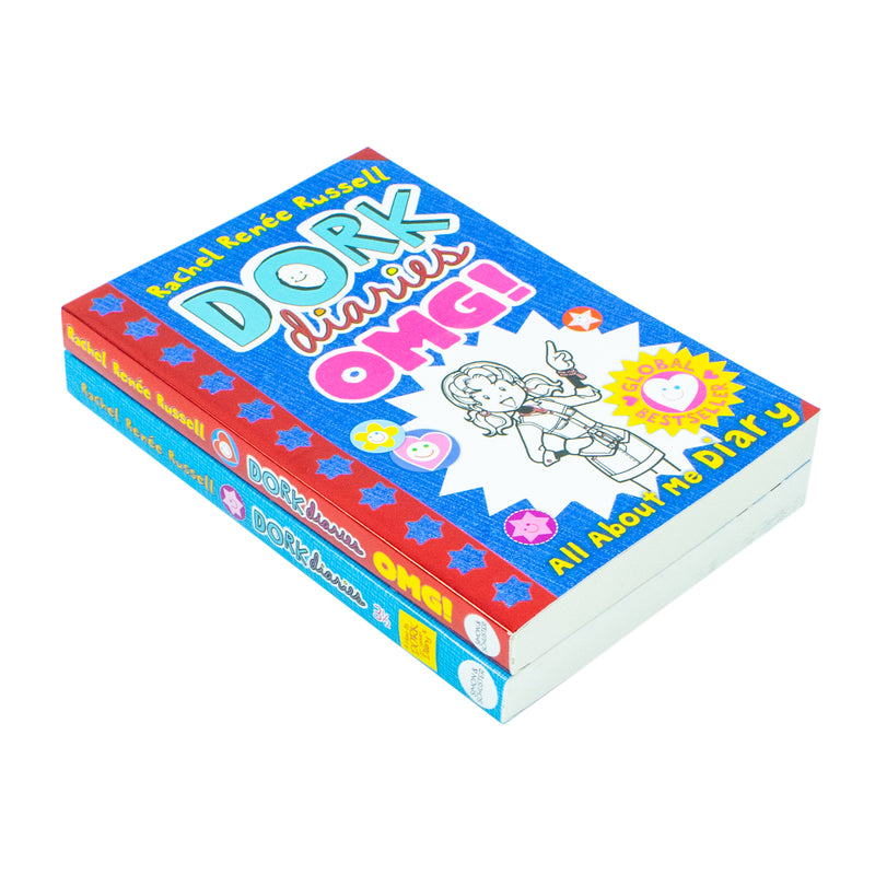 Dork Diaries 2 Books Collection Set by Rachel Renee Russell (Dork Diaries OMG: All About Me Diary & Dork Diaries 3 ½ : How to Dork Your Diary)