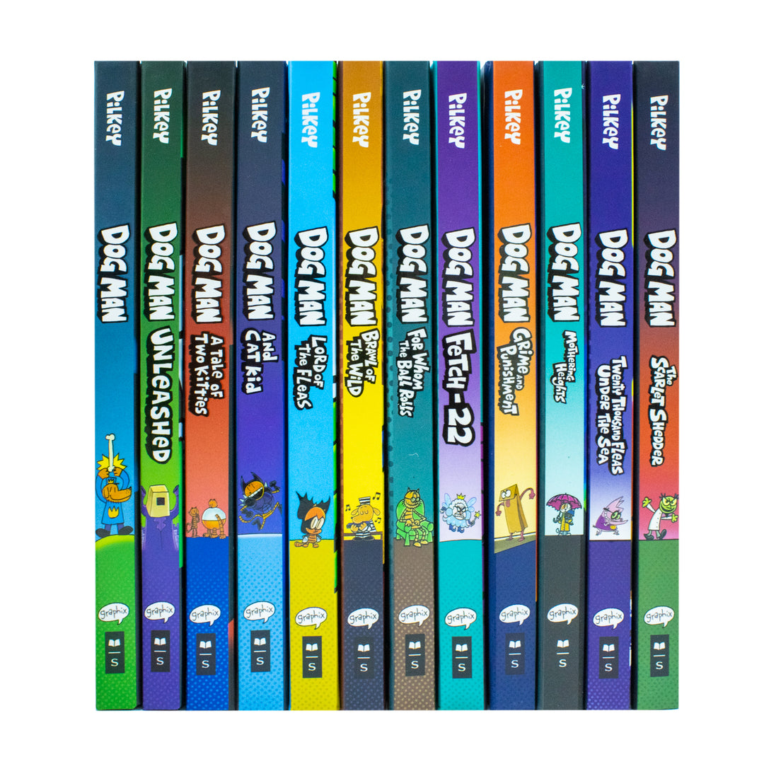 Dogman Series 1-12 Complete Books Set by Dav Pilkey