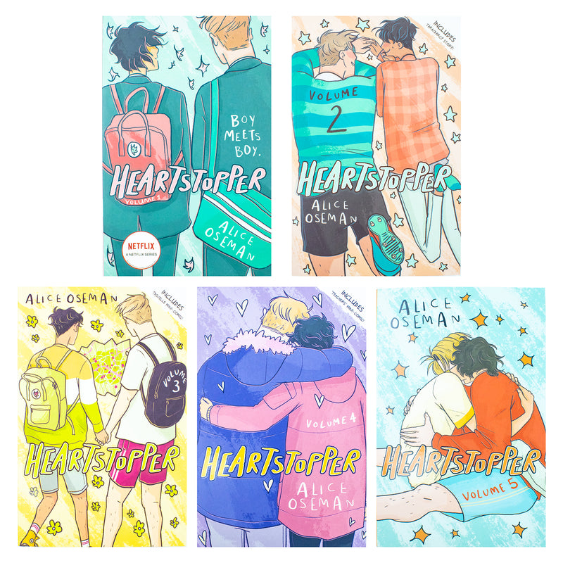 Heartstopper Series by Alice Oseman 5 Books Collection Set (Volumes 1-5)