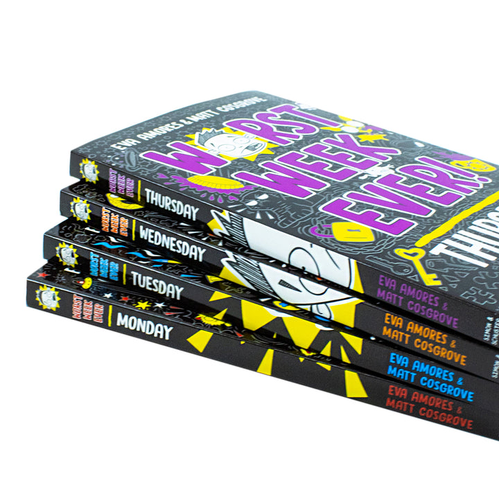 Worst Week Ever! Series 4 Books Collection Set By Eva Amores & Mat Gosgrove (Worst Week Ever! Monday, Worst Week Ever! Tuesday, Worst Week Ever! Wednesday,Worst Week Ever! Thursday)