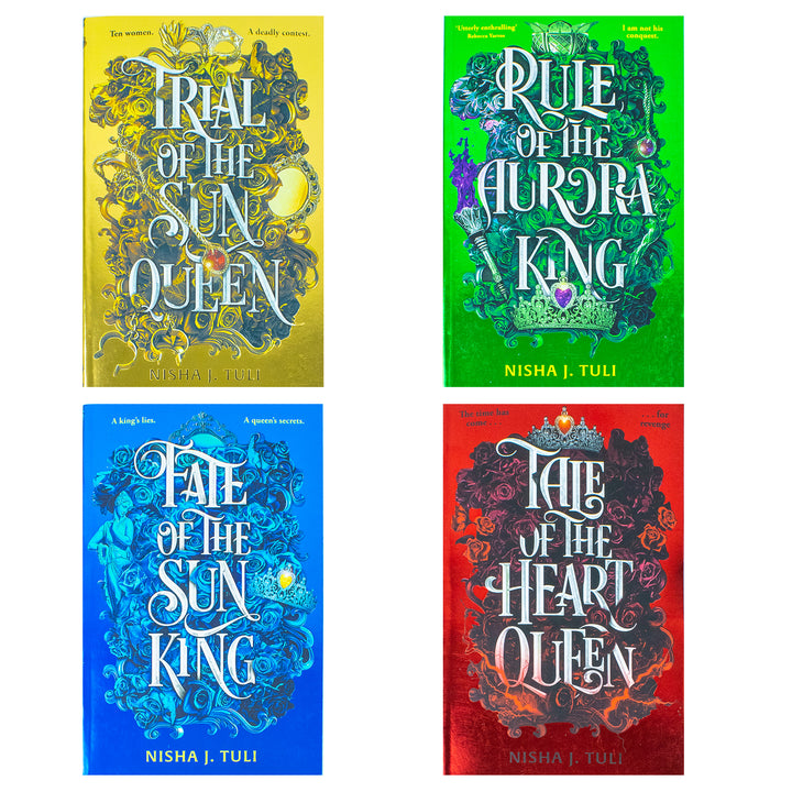 Artefacts of Ouranos Series 4 Books Collection Set By Nisha J. Tuli (Trial of the Sun Queen, Rule of the Aurora King, Fate of the Sun King and Tale of the Heart Queen)