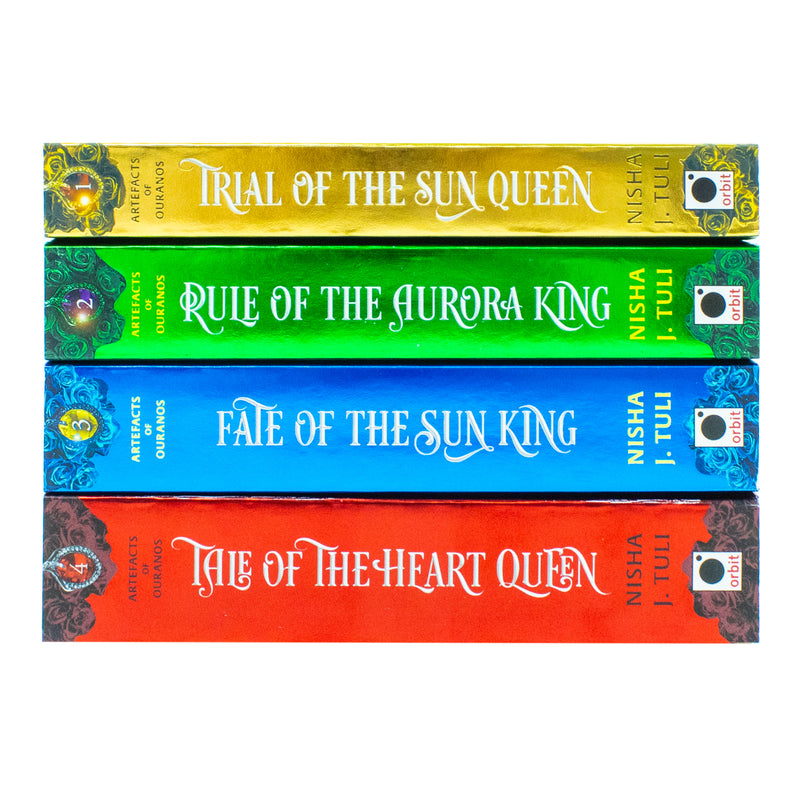 Artefacts of Ouranos Series 4 Books Collection Set By Nisha J. Tuli (Trial of the Sun Queen, Rule of the Aurora King, Fate of the Sun King and Tale of the Heart Queen)