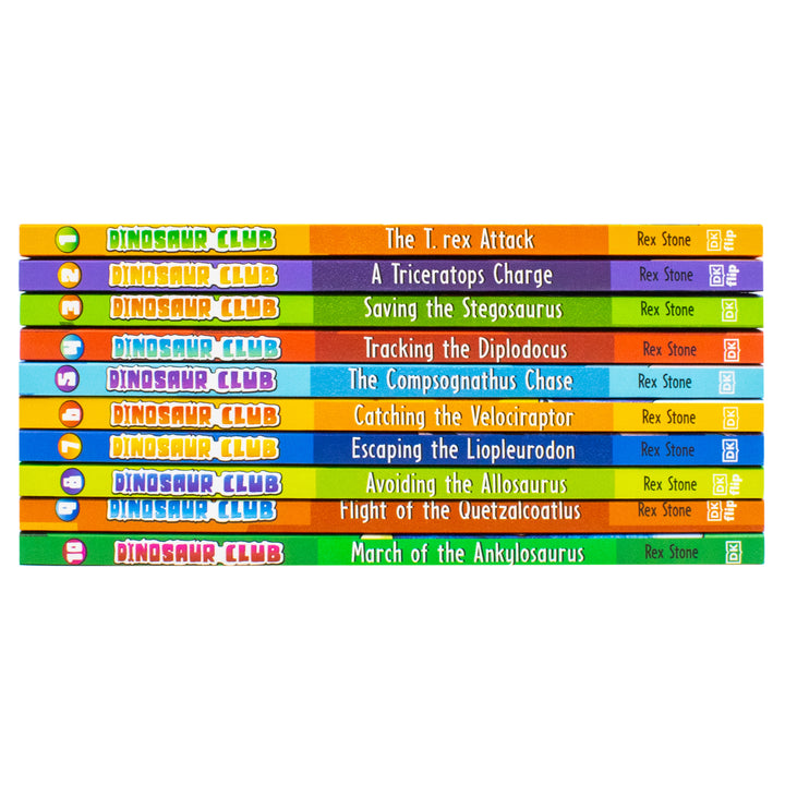 Dinosaur Club Series by Rex Stone 10 Books Collection Set by Ian Rankin (March of the Ankylosaurus, The T-Rex Attack, A Triceratops Charge, Avoiding the Allosaurus and 6 more) | Paperback
