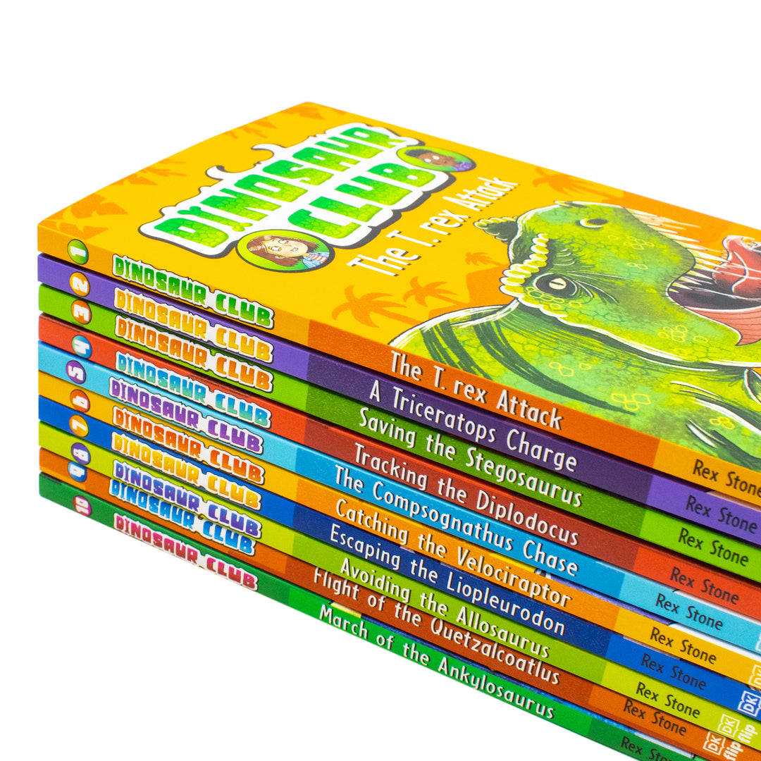 Dinosaur Club Series by Rex Stone 10 Books Collection Set by Ian Rankin (March of the Ankylosaurus, The T-Rex Attack, A Triceratops Charge, Avoiding the Allosaurus and 6 more) | Paperback