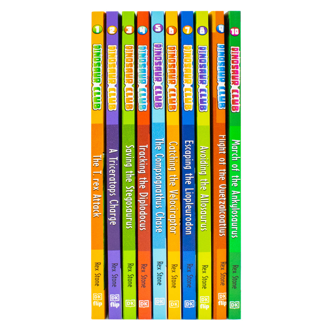 Dinosaur Club Series by Rex Stone 10 Books Collection Set by Ian Rankin (March of the Ankylosaurus, The T-Rex Attack, A Triceratops Charge, Avoiding the Allosaurus and 6 more) | Paperback