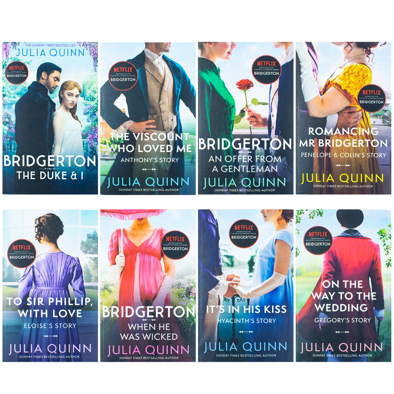 Bridgerton Family Book Series Complete Books 1 - 8 Collection Set by Julia Quinn NETFLIX