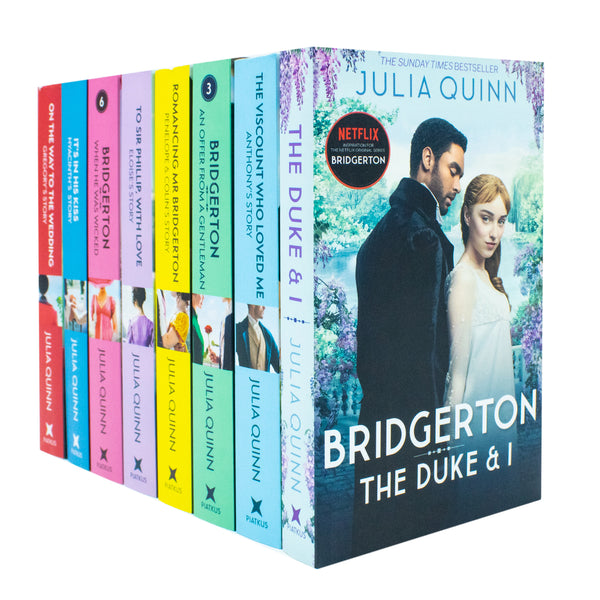 Bridgerton Family Book Series Complete Books 1 - 8 Collection Set by Julia Quinn NETFLIX