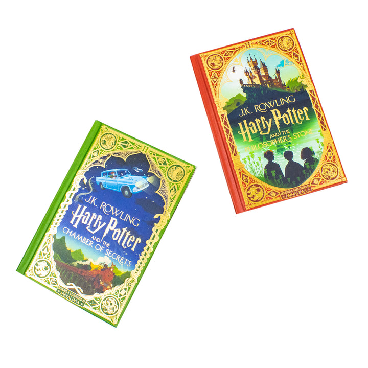 Harry Potter Mina Lima Edition Series Collection 2 Books Set by J.K. Rowling (The Chamber of Secrets and the Philosopher’s Stone)