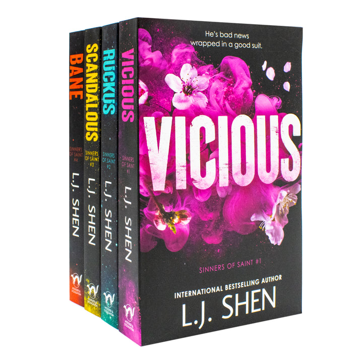 Sinners of Saint Series by L.J. Shen 4 Books Collection Set (Vicious, Ruckus, Scandalous and Bane) | Paperback