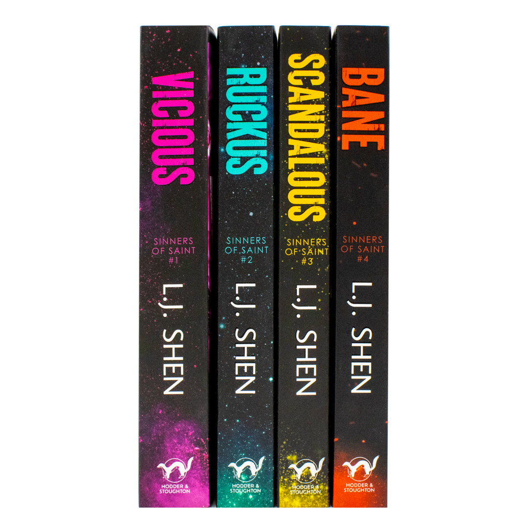 Sinners of Saint Series by L.J. Shen 4 Books Collection Set (Vicious, Ruckus, Scandalous and Bane) | Paperback