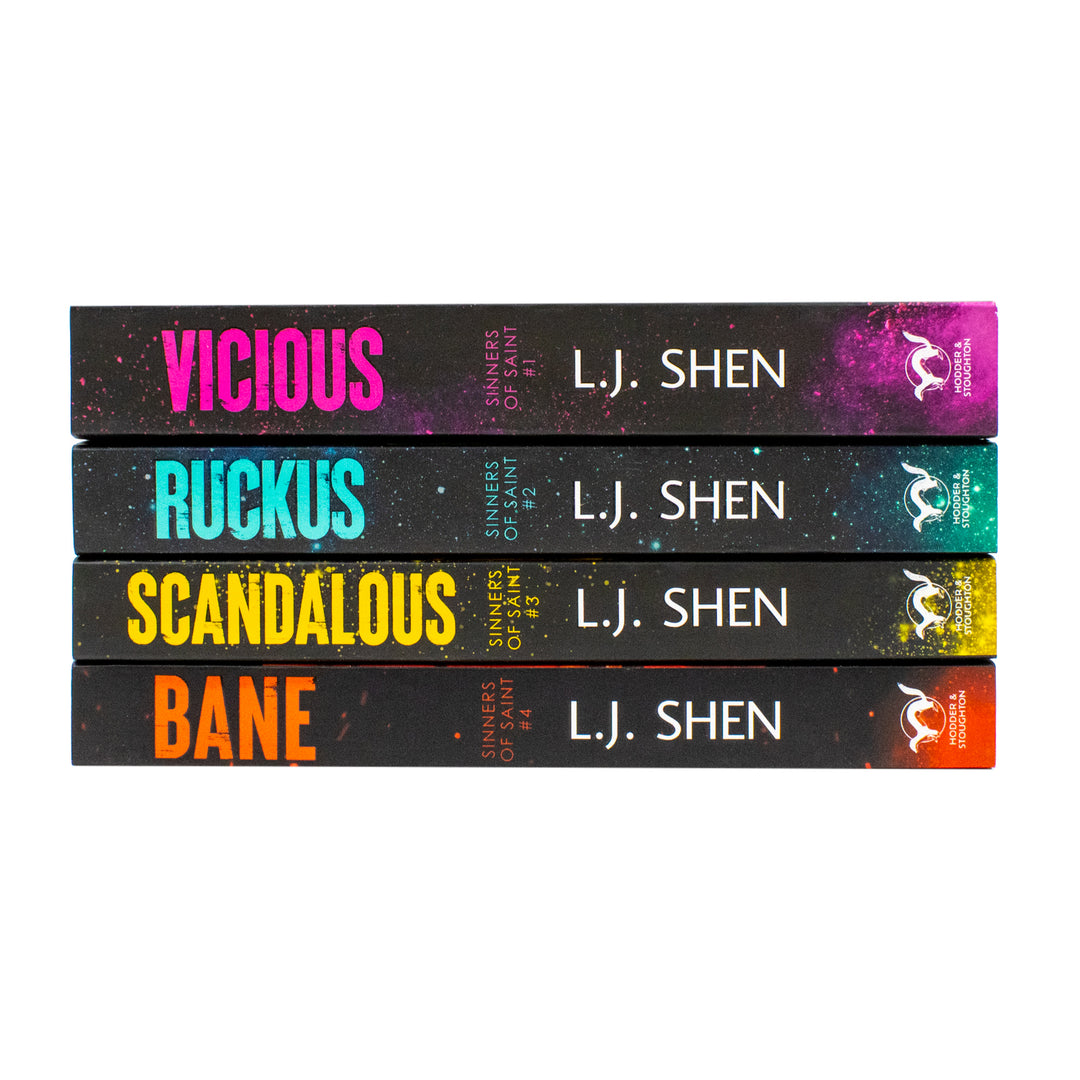 Sinners of Saint Series by L.J. Shen 4 Books Collection Set (Vicious, Ruckus, Scandalous and Bane) | Paperback