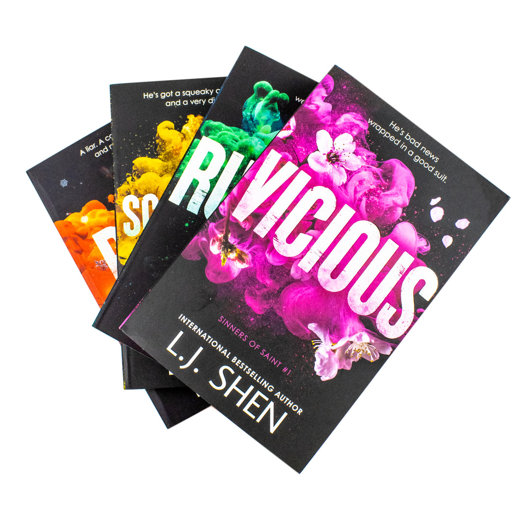 Sinners of Saint Series by L.J. Shen 4 Books Collection Set (Vicious, Ruckus, Scandalous and Bane) | Paperback