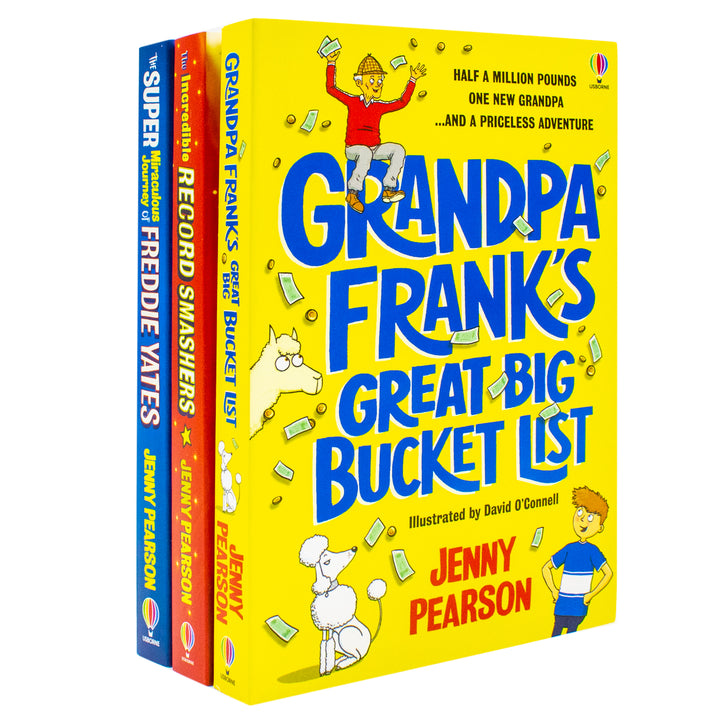 Jenny Pearson 3 Books Collection Set (The Incredible Record Smashers, Grandpa Frank's Great Big Bucket List & The Super Miraculous Journey of Freddie Yates) | Paperback