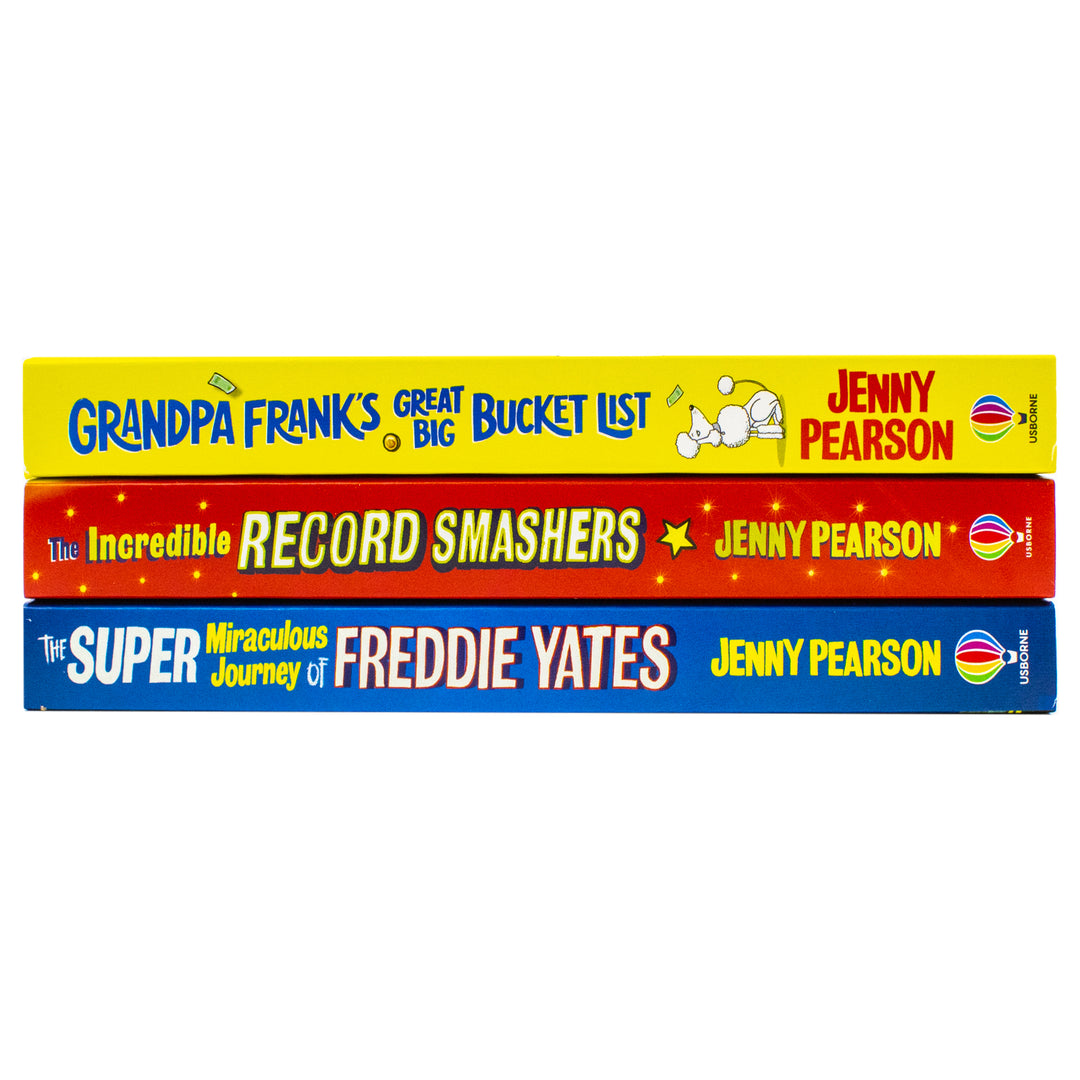 Jenny Pearson 3 Books Collection Set (The Incredible Record Smashers, Grandpa Frank's Great Big Bucket List & The Super Miraculous Journey of Freddie Yates) | Paperback
