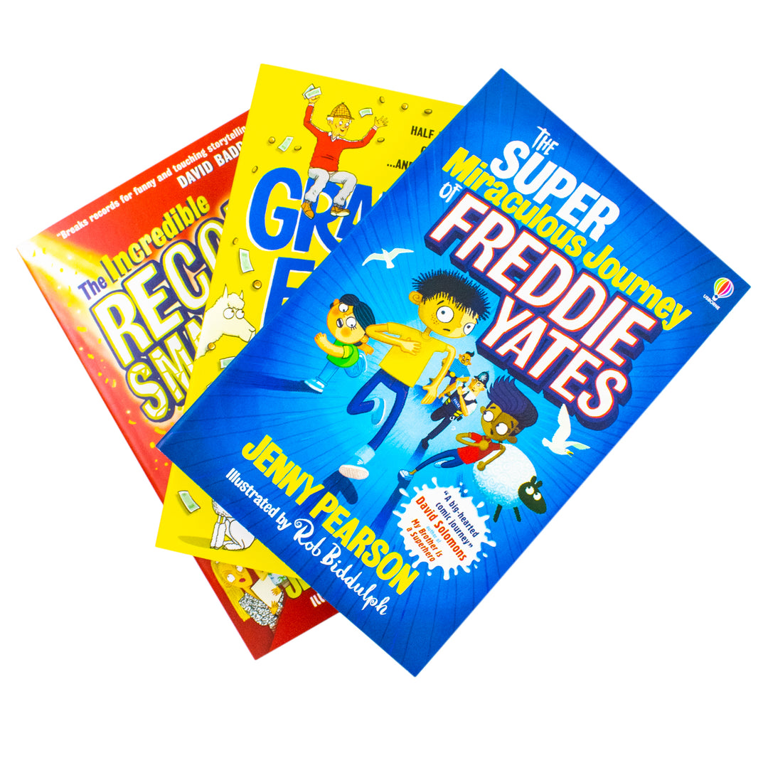 Jenny Pearson 3 Books Collection Set (The Incredible Record Smashers, Grandpa Frank's Great Big Bucket List & The Super Miraculous Journey of Freddie Yates) | Paperback
