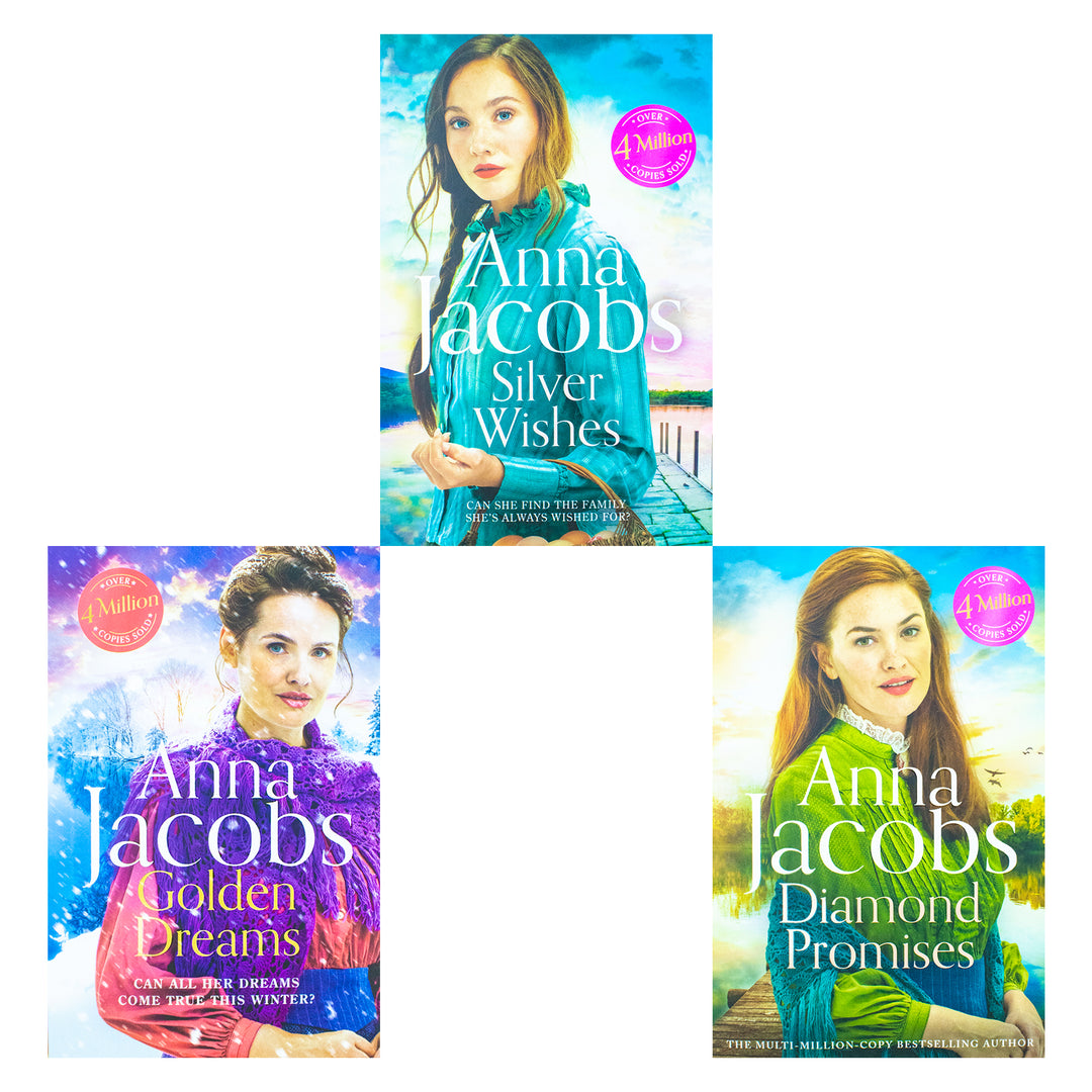 Anna Jacobs Jubilee Lake Series 3 Books Collection Set (Silver Wishes , Golden Dreams , Diamond Promises)