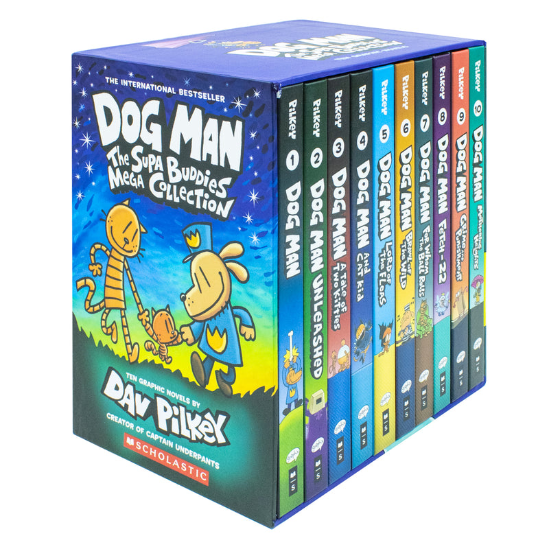 Adventures of Dog Man 10 Book Set Collection by Dav Pilkey Hardback