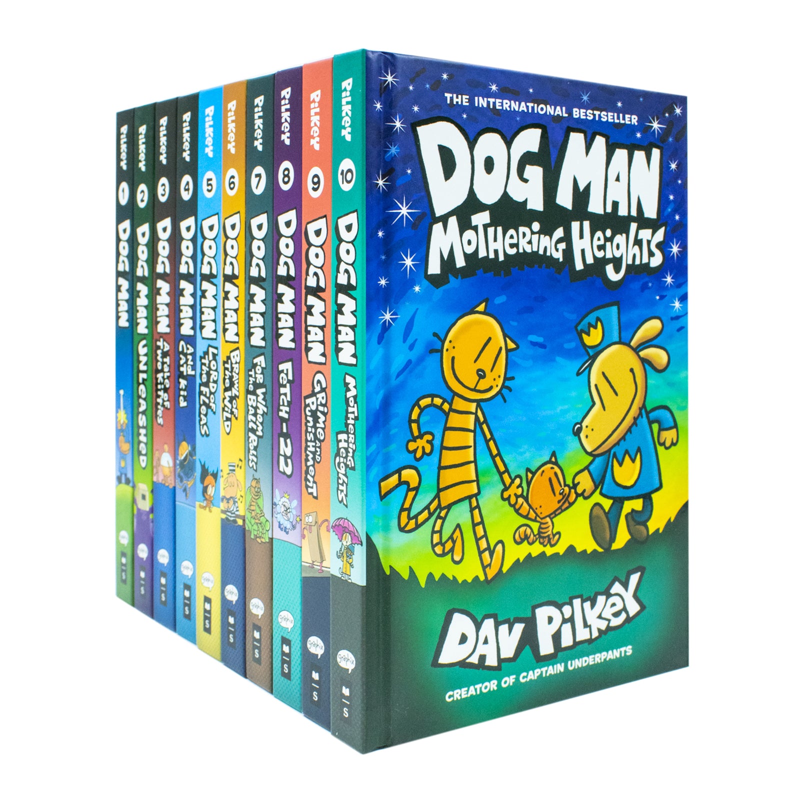 Dog Man 10 巻セット Dav Pilkey英語絵本　漫画　ハードカバー Adventures of Dog Man 10 Book Set Collection by Dav Pilkey