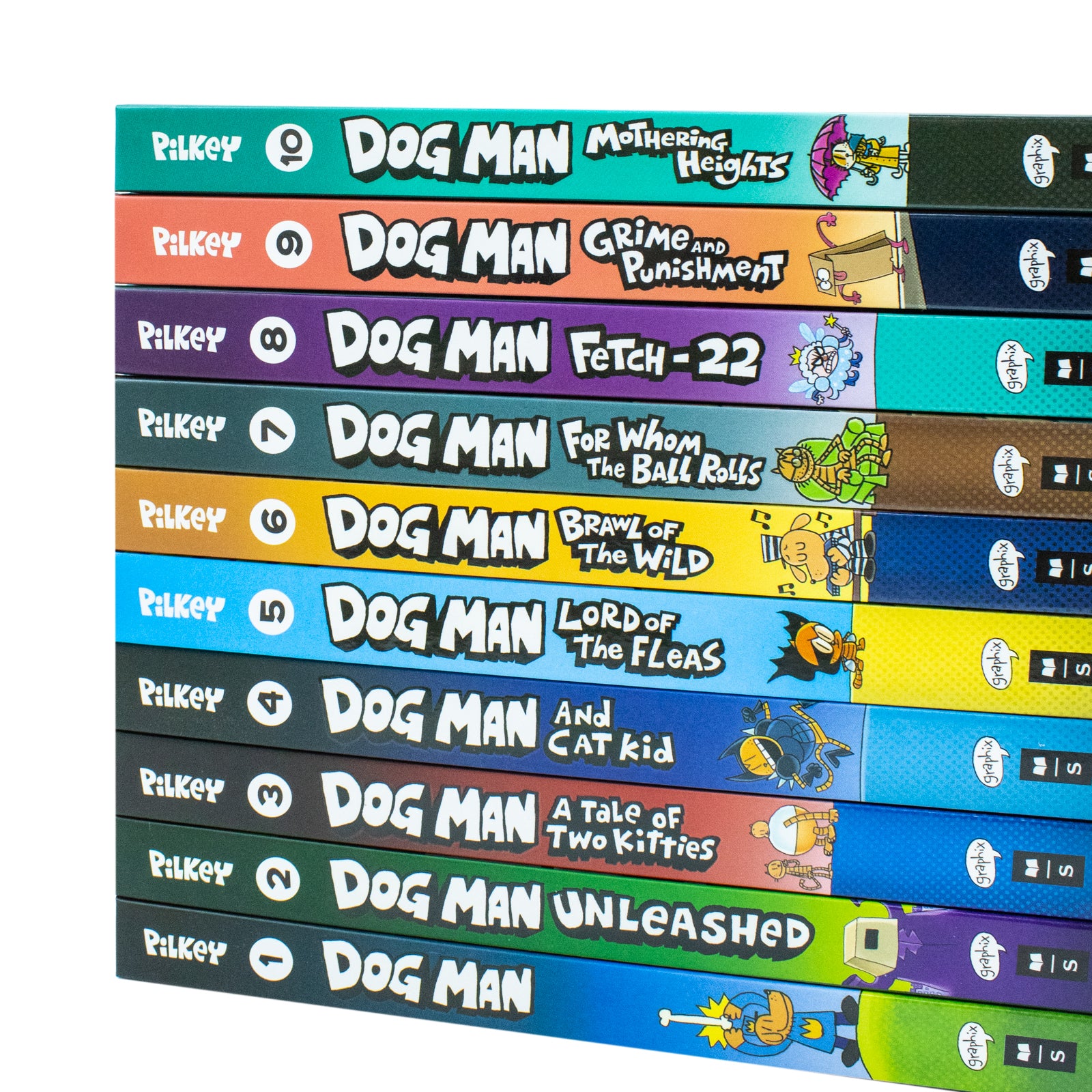 Adventures of Dog Man 10 Book Set Collection by Dav Pilkey