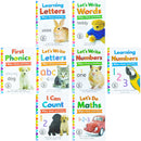 ABC and 123 Let's learn 8 Books Set Collection inc Wipe Clean Pages and Pen