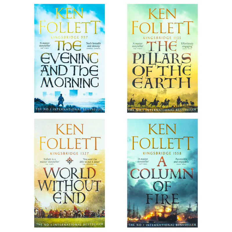 The Kingsbridge Novels 4-Book Collection Set by Ken Follett | Epic Historical Fiction, Bestselling Series, Literary Tales, Must-Read Paperbacks