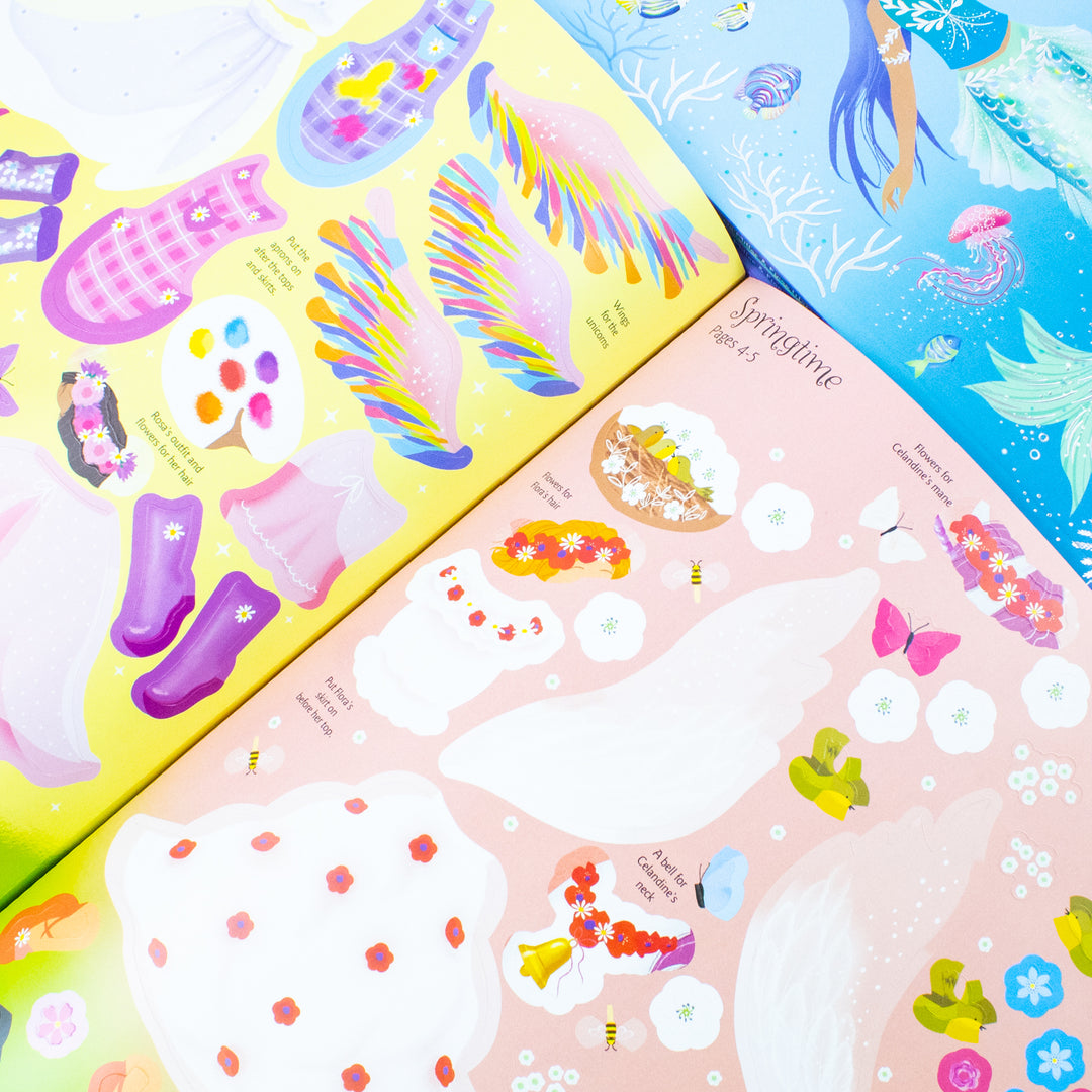 Usborne Sticker Dolly Dressing 5-Book Set Collection by Antonia Miller & Fiona Watt|Fun, Educational & Interactive Sticker Books for Kids & Creativity