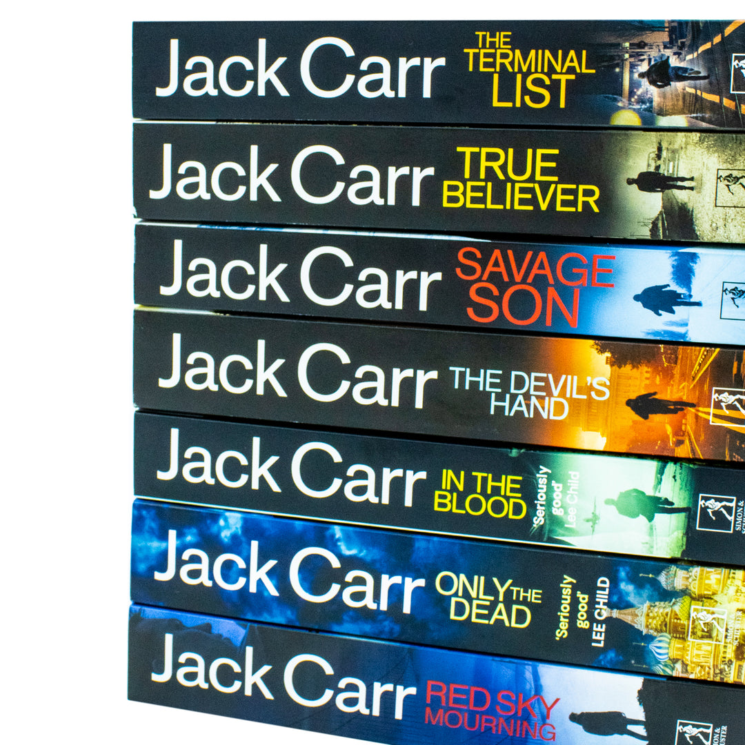 James Reece Series 7 Books Collection Set By Jack Carr (The Terminal List, True Believer, Savage Son, The Devil's Hand, In the Blood, Only the Dead & Red Sky Mourning)